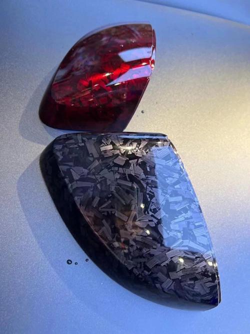 Forged Carbon Fiber Gloss Red Vinyl Wrap, detail view 3 | HIGHCOOL