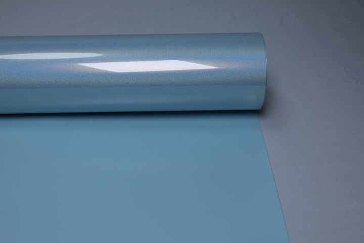 HIGHCOOL Holographic Glacier Blue Vinyl Wrap (CP2052) real sample photo