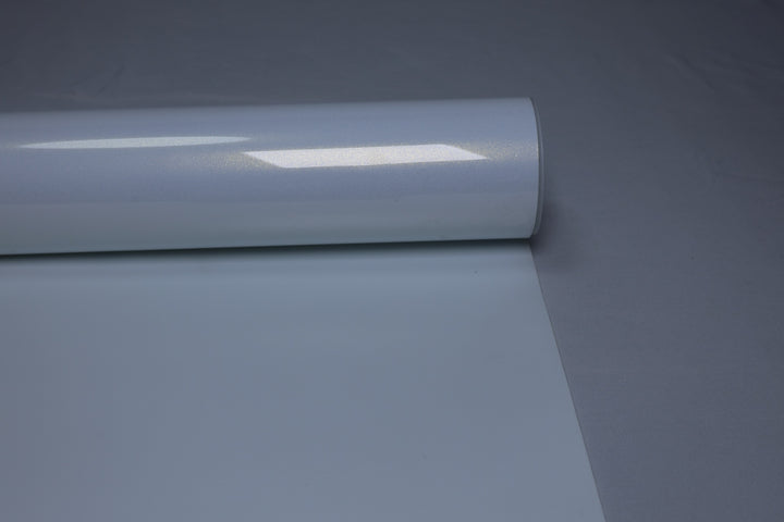 HIGHCOOL Gloss Diamond Glitter White Gold Shift Vinyl Wrap (CP2057) real sample photo