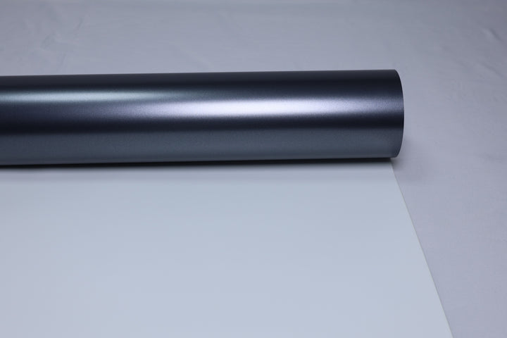 HIGHCOOL Satin Metallic Titanium Grey Vinyl Wrap (CP2106) real sample photo