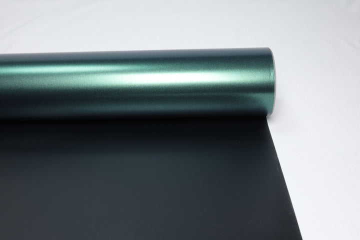 HIGHCOOL Satin Metallic Dark Green Vinyl Wrap (CP2154) real sample photo
