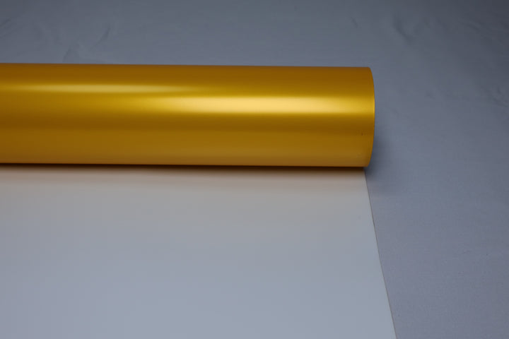 HIGHCOOL Satin Metallic Yellow Vinyl Wrap (CP2247) real sample photo