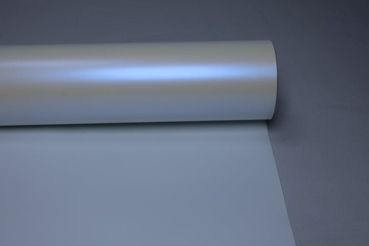 HIGHCOOL Satin Color Shift White Blue Vinyl Wrap (CP2267) real sample photo