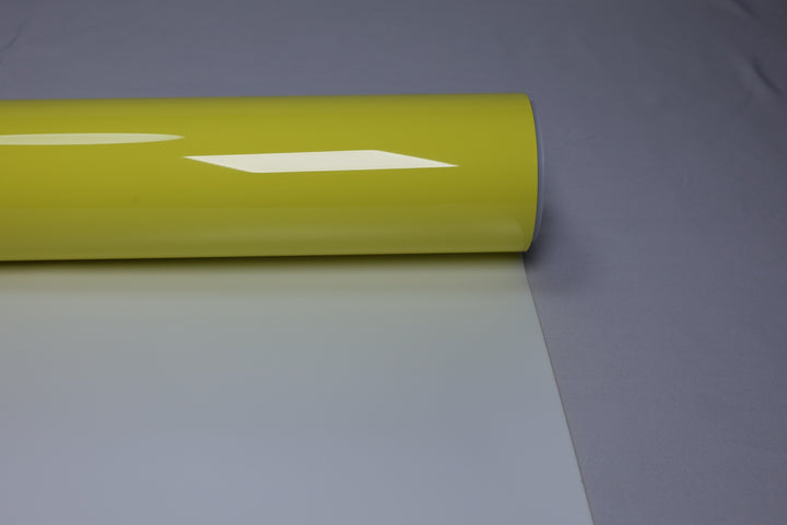 HIGHCOOL Super Gloss Lemon Yellow Vinyl Wrap (CP2298) real sample photo