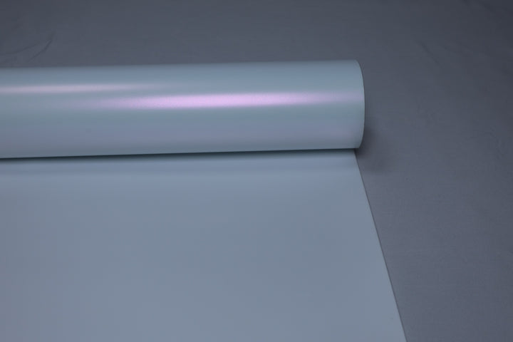 HIGHCOOL Matte Diamond Glitter White Pink Shift Vinyl Wrap (CP2327) real sample photo