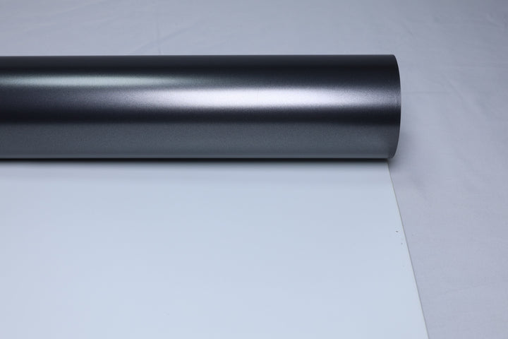 HIGHCOOL Satin Metallic Deep Grey Vinyl Wrap (CP2423) real sample photo