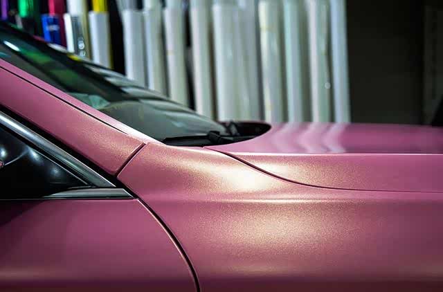 Princess Pink Car Vinyl Wrap PVC Vehicle