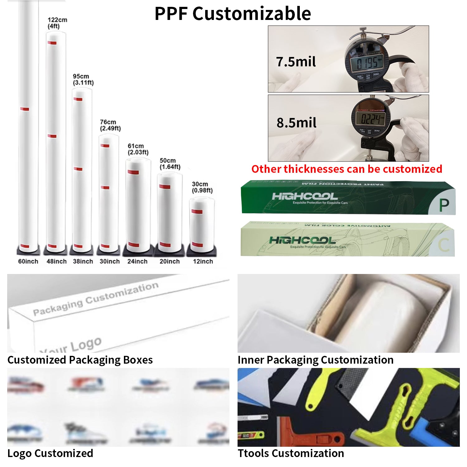TPU Car Ppf Manufacturer 7.5 Mil Self Healing Not Yellowing
