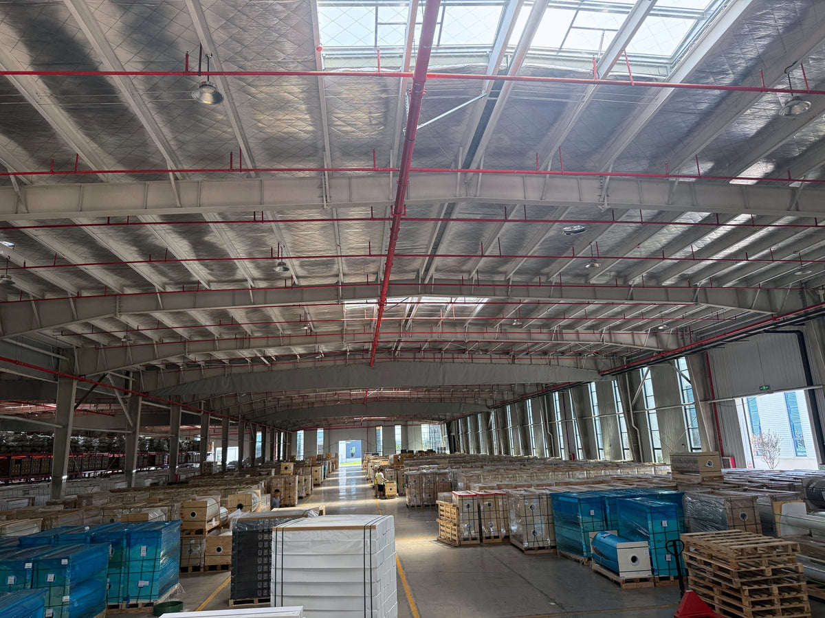Wide view of the factory warehouse