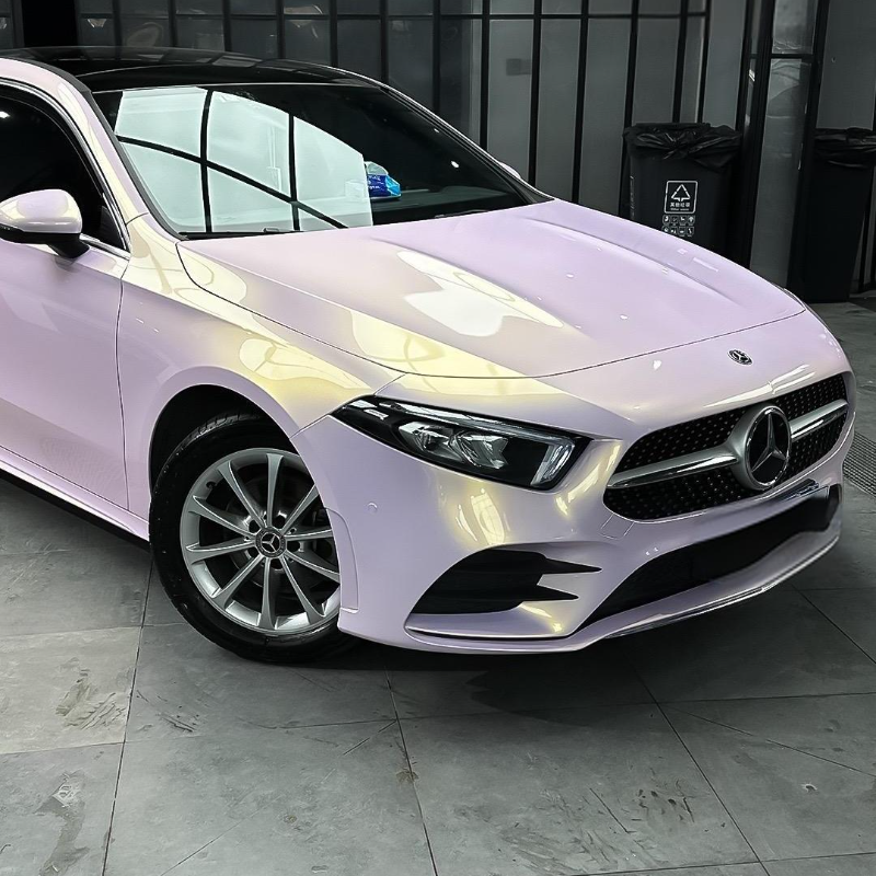 Wisp Pink Glossy Car Protective Film Car Wrapping, detail view 2 | HIGHCOOL
