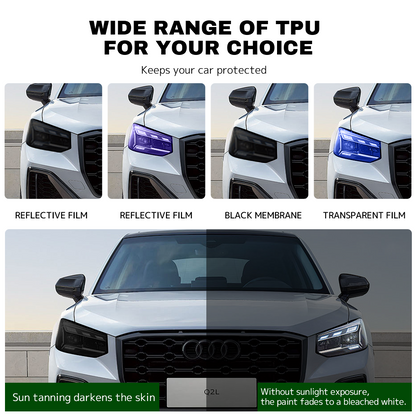 TPU Smoked Black Car Headlight Film