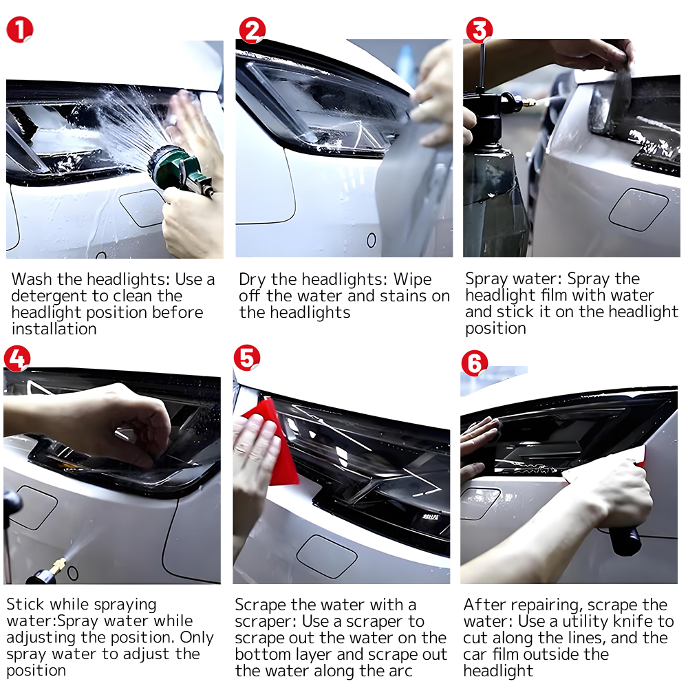 TPU Smoked Black Car Headlight Film