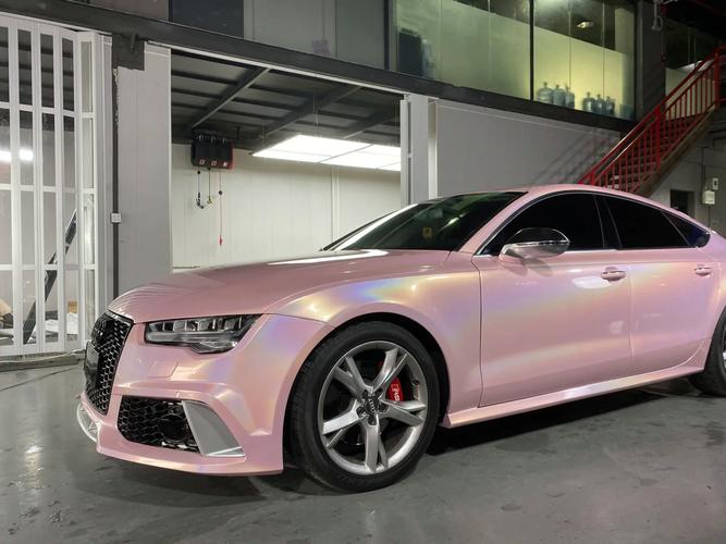 Glossy Colorful Laser Cherry Blossom Powder Vinyl Wrap, detail view 2 | HIGHCOOL