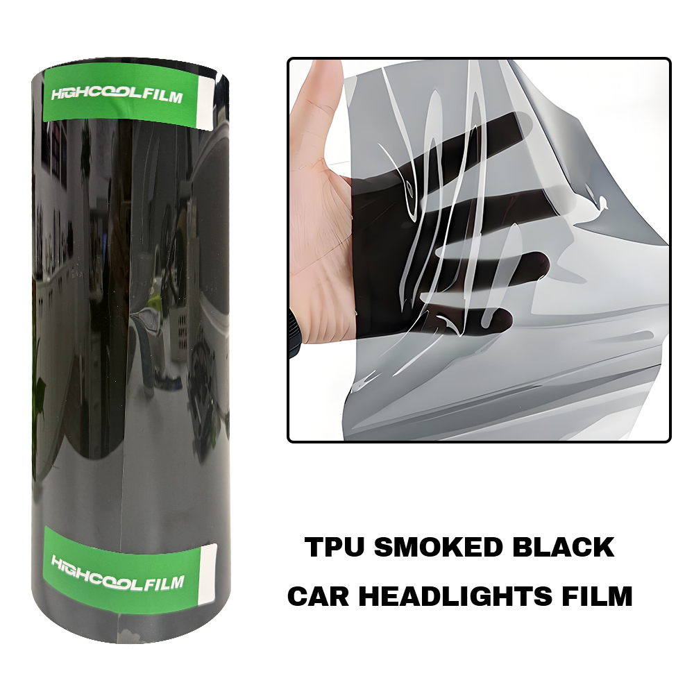 TPU Smoked Black Car Headlight Film