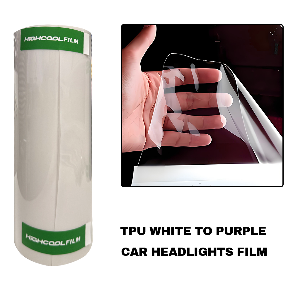 TPU White To Purple Car Headlight Film