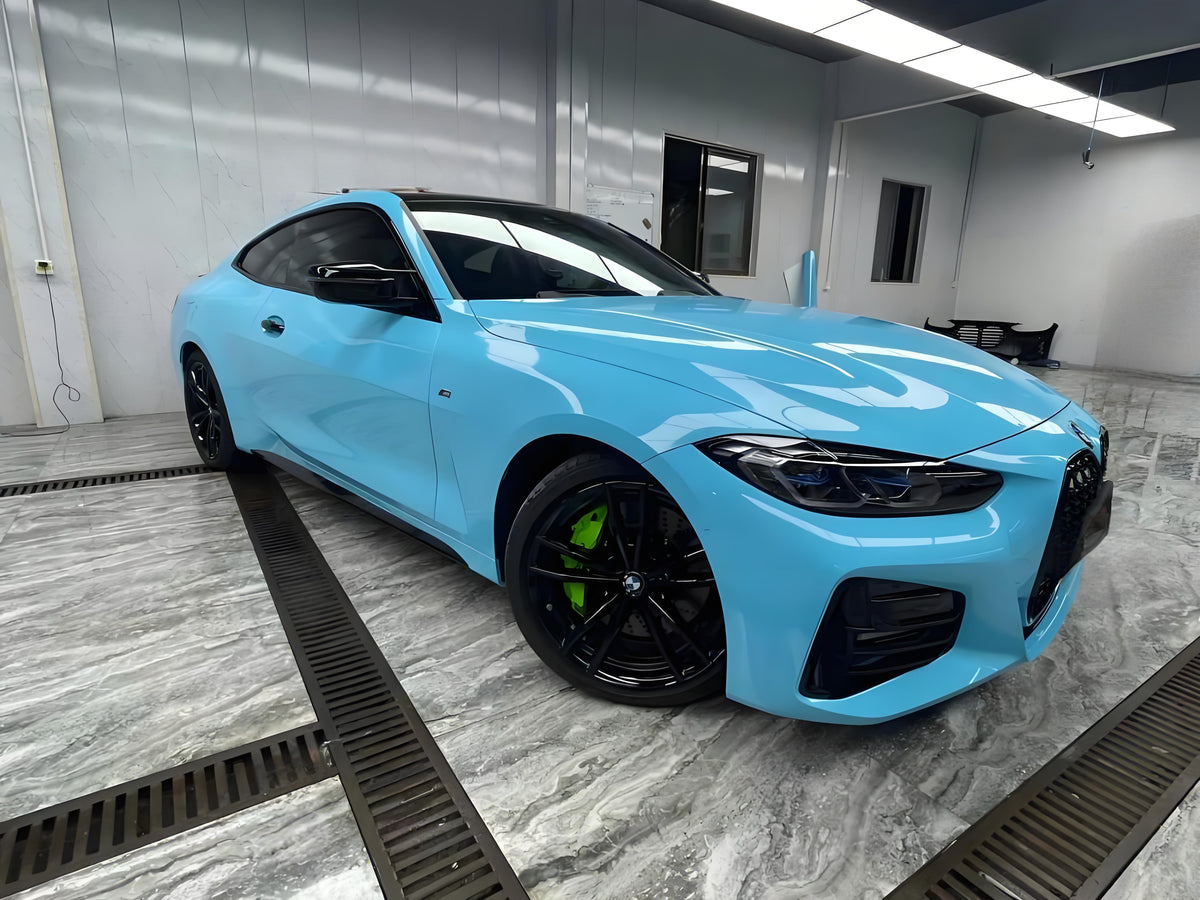 Glossy Crystal Sky Blue Vinyl Wraps, detail view 2 | HIGHCOOL