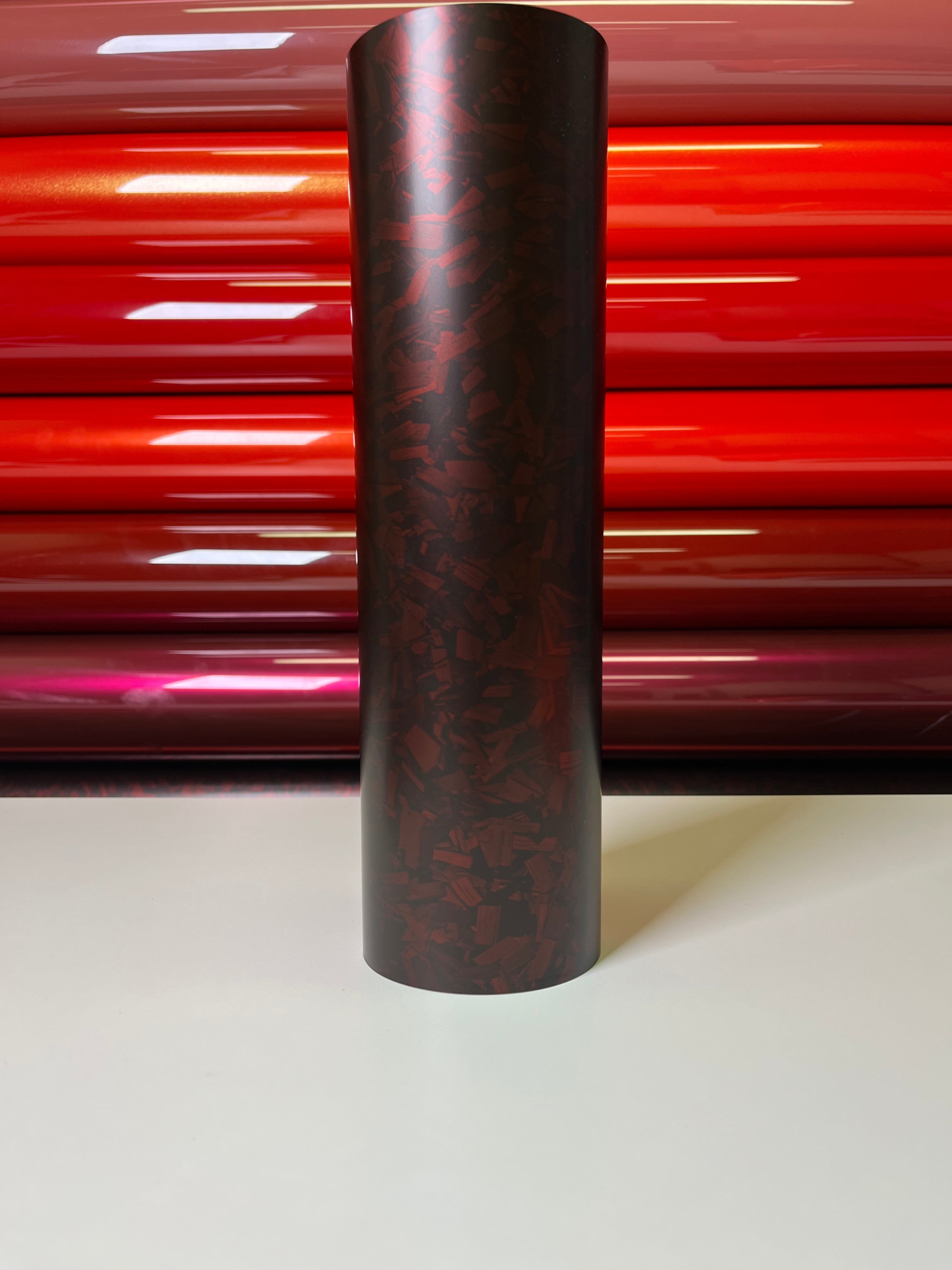 Matte Satin Carbon Cherry Red Vinyl Wrap