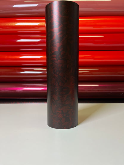 Matte Satin Carbon Cherry Red Vinyl Wrap