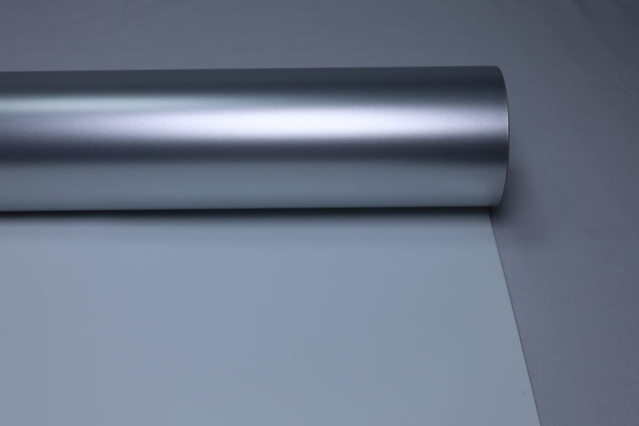 HIGHCOOL Satin Metallic Silver Vinyl Wrap (CP2174) real sample photo