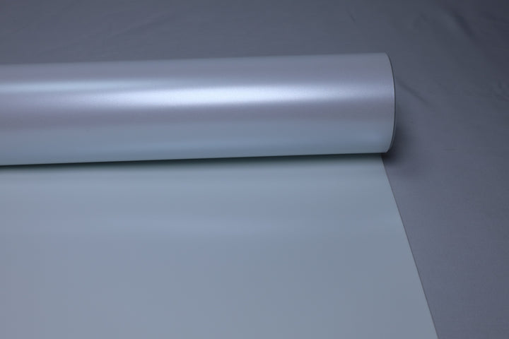 HIGHCOOL Satin Metallic White Vinyl Wrap (CP2176) real sample photo