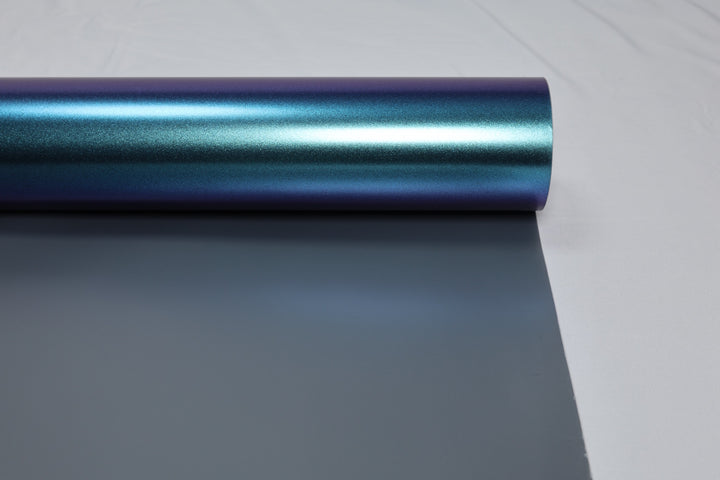 HIGHCOOL Matte Diamond Glitter Purple Blue Shift Vinyl Wrap (CP2397) real sample photo