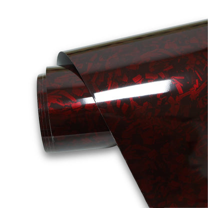 Forged Carbon Fiber Gloss Red Vinyl Wrap Rolls