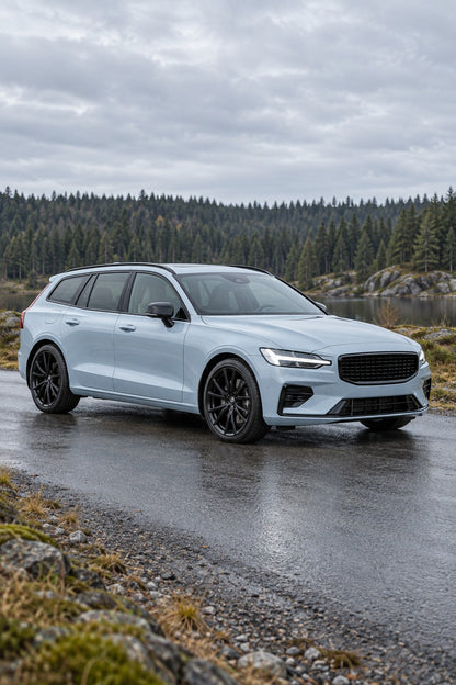 HIGHCOOL Gloss Glacier Blue Color PPF, rendering of a wrapped car on location