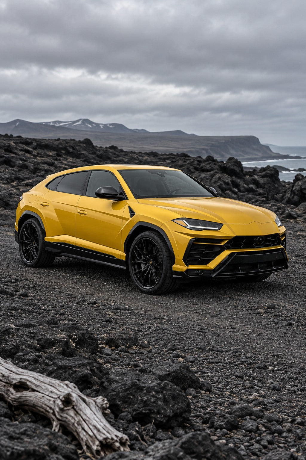HIGHCOOL Gloss Dusty Yellow Color PPF, rendering of a wrapped car on location