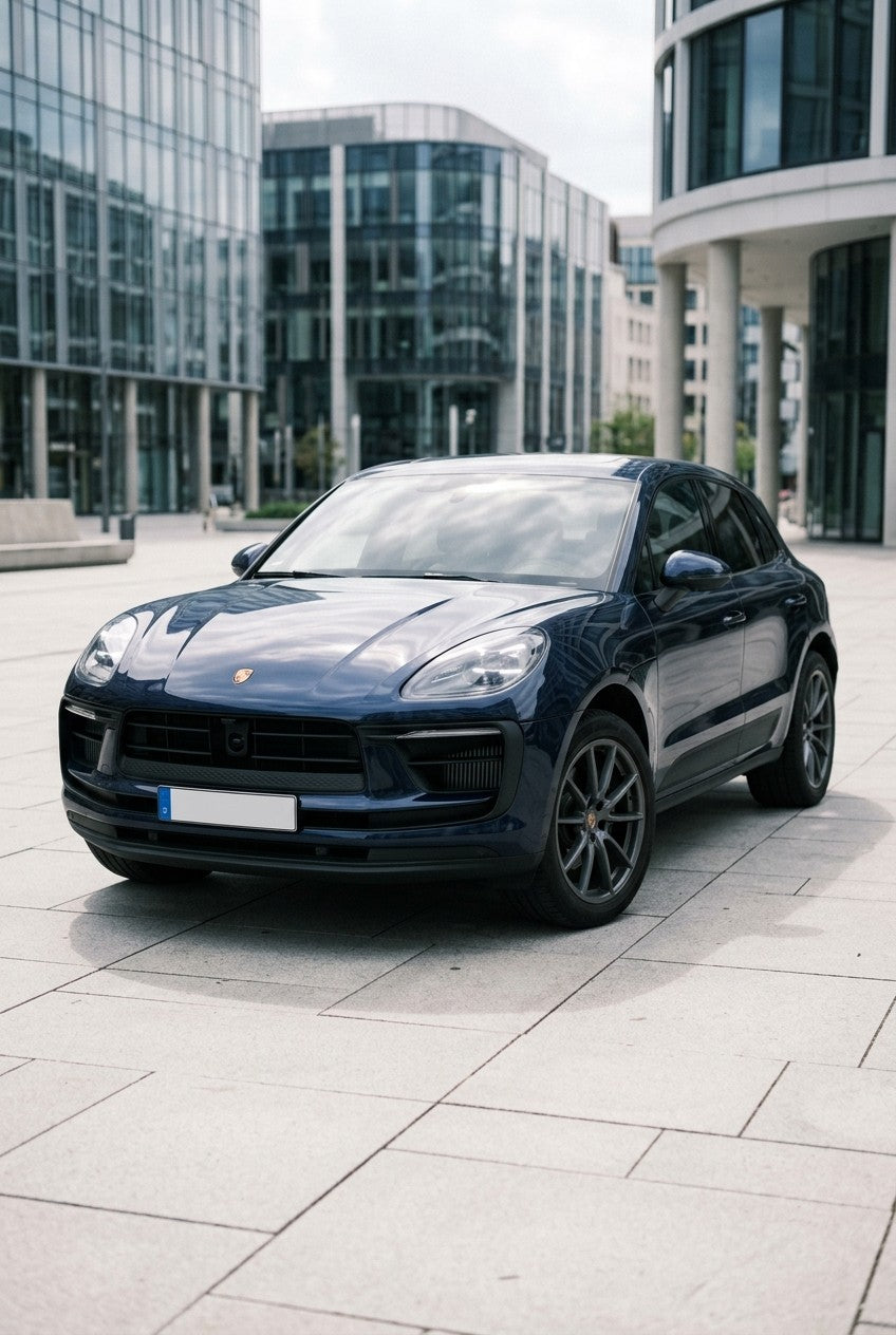 HIGHCOOL Pearl Shadow Blue Color PPF on a car in an outdoor setting, rendering
