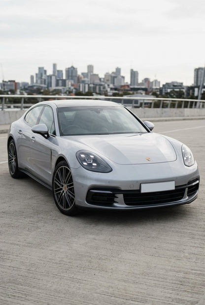 HIGHCOOL Pearl GT Silver Color PPF on a car in an outdoor setting, rendering