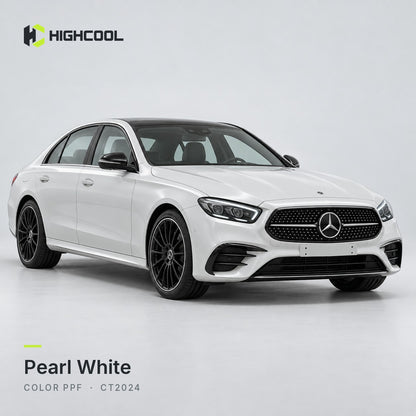 HIGHCOOL Pearl White Color PPF (CT2024) on a car, studio rendering