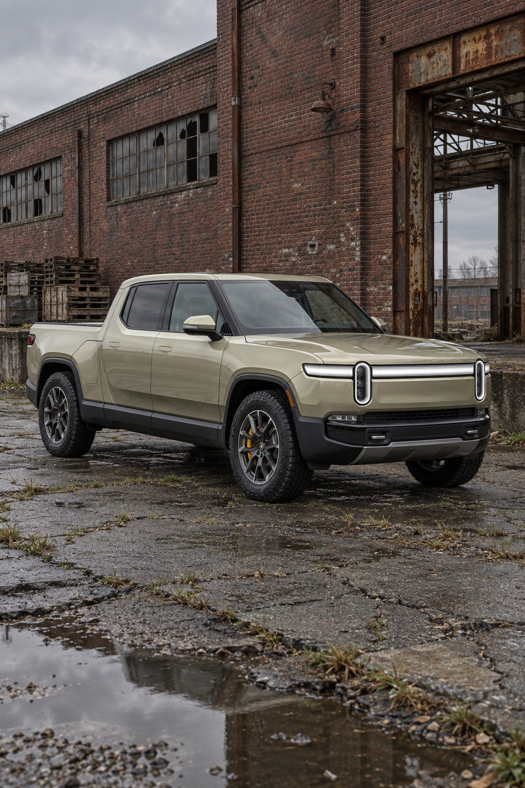 HIGHCOOL Pearl Dark Champagne Gold Color PPF, rendering of a wrapped car on location