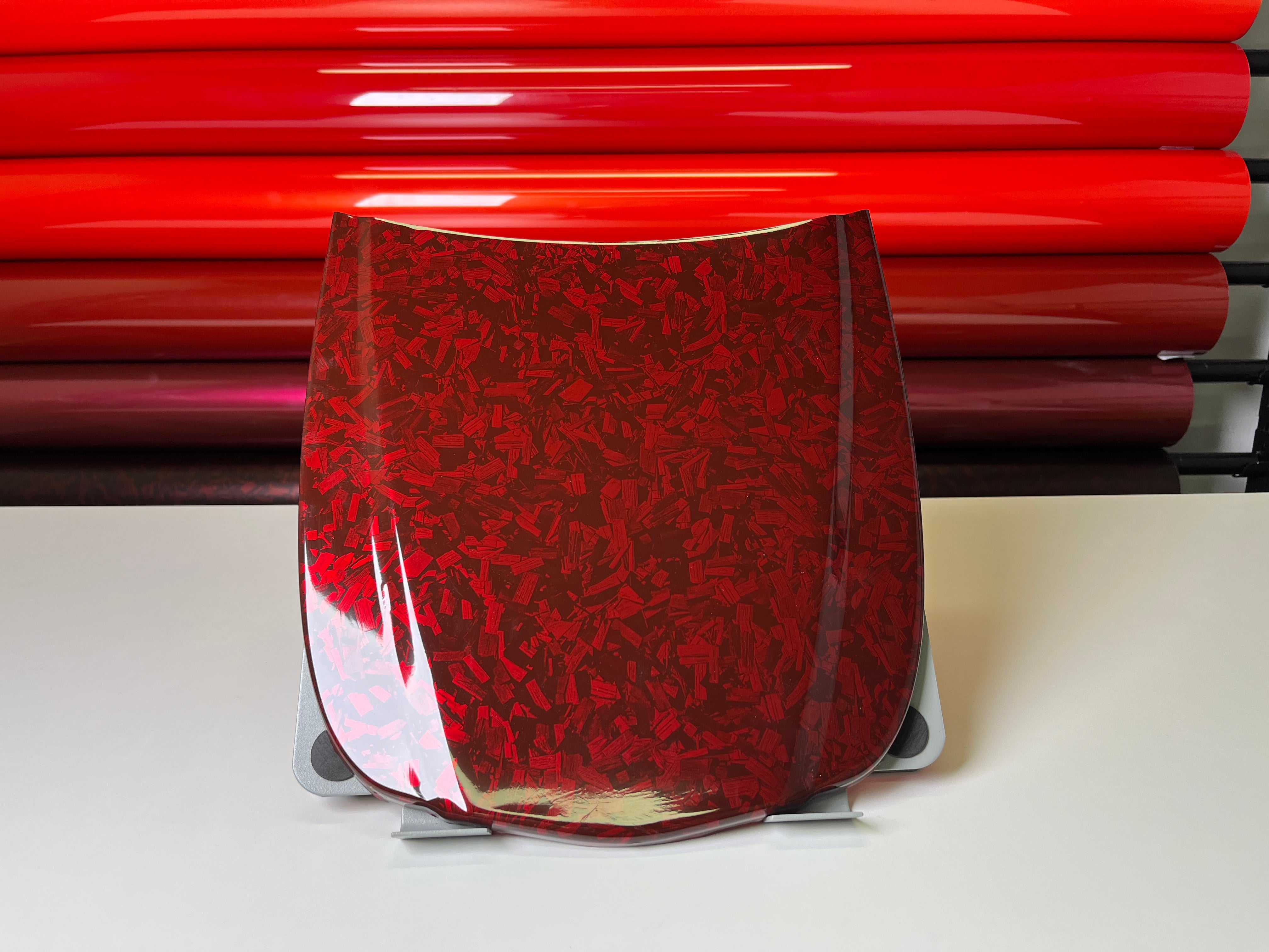 Matte Satin Carbon Cherry Red Vinyl Wrap