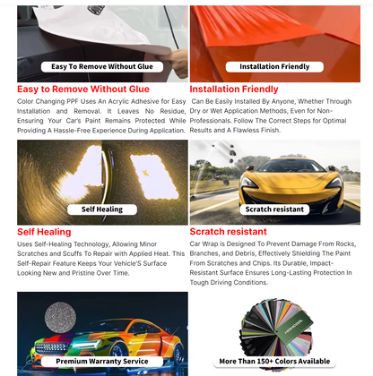 High Gloss Color Automotive Wrap Film Vinyl