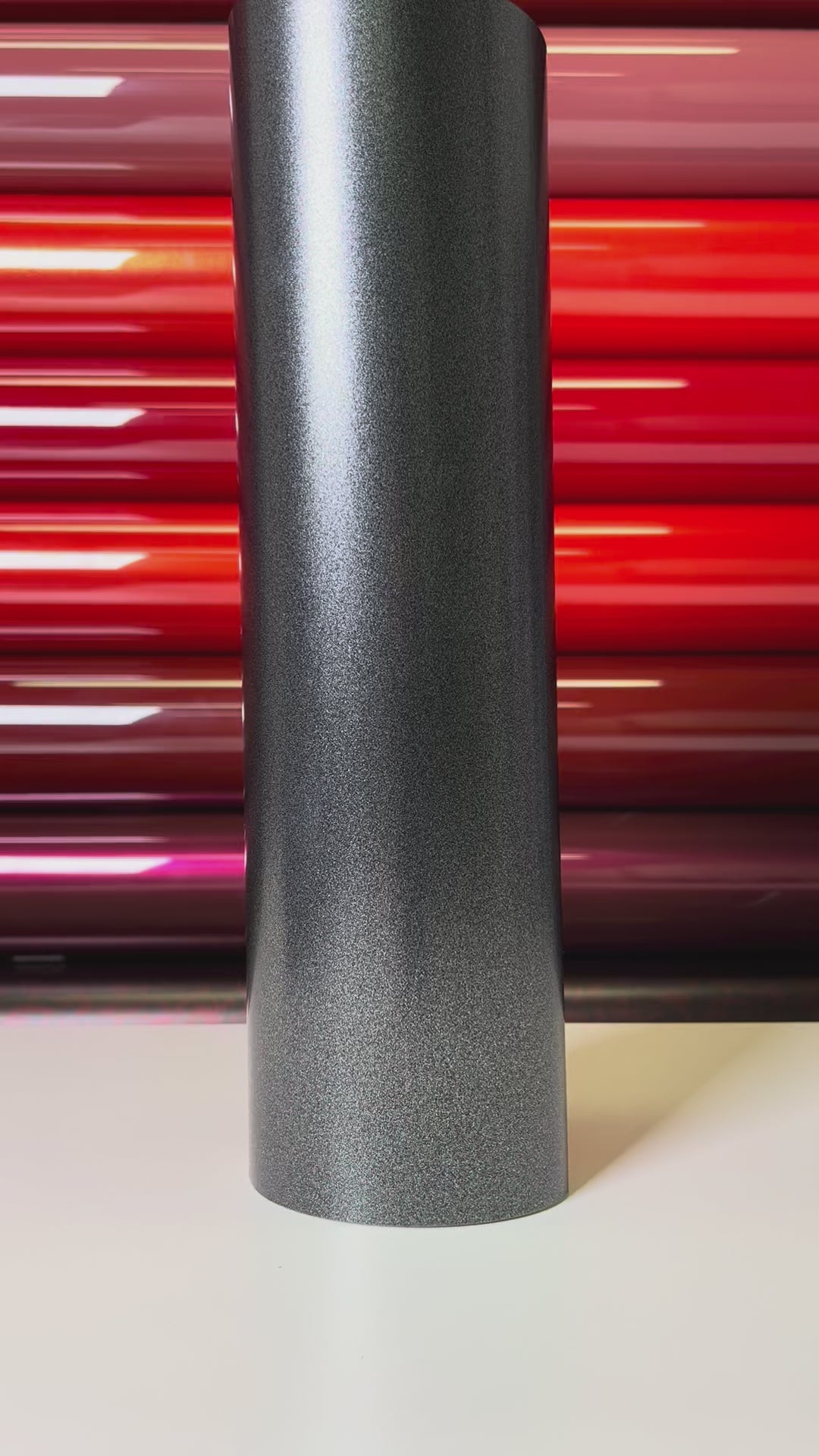 Load video: Heavy Metallic Graphite Matte Black Vinyl Wrap