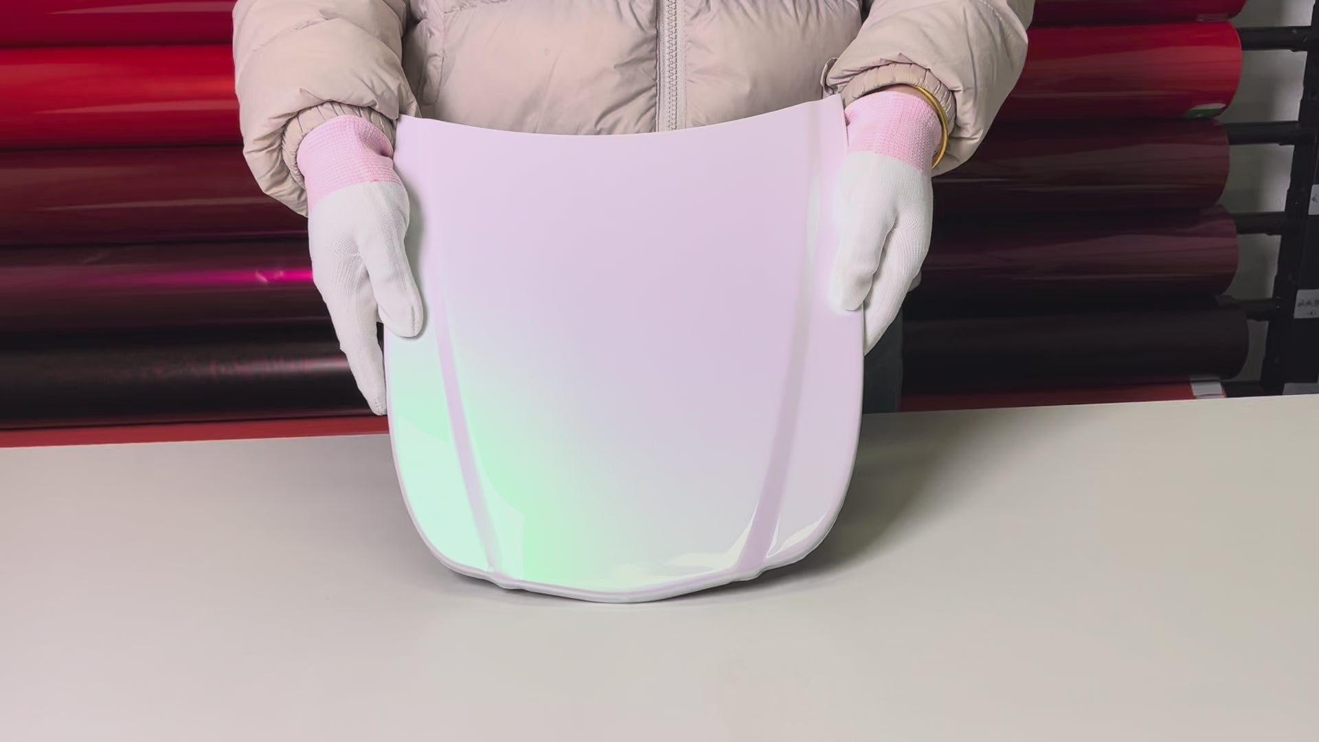 Load video: Gloss Dawn White Vinyl Wrap