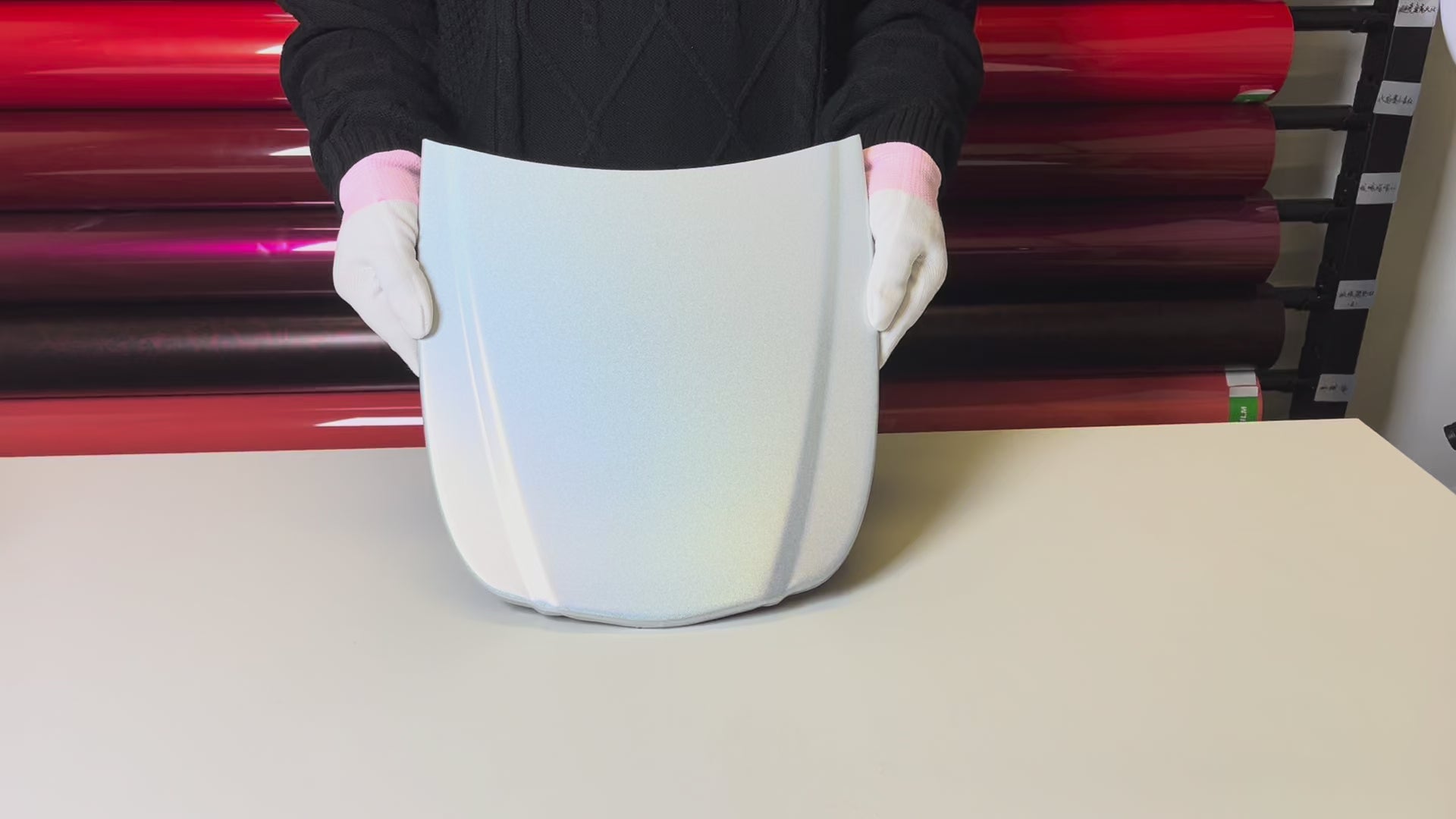 Holographic White Vinyl Wrap