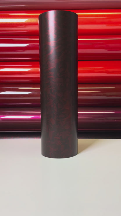 Matte Satin Carbon Cherry Red Vinyl Wrap