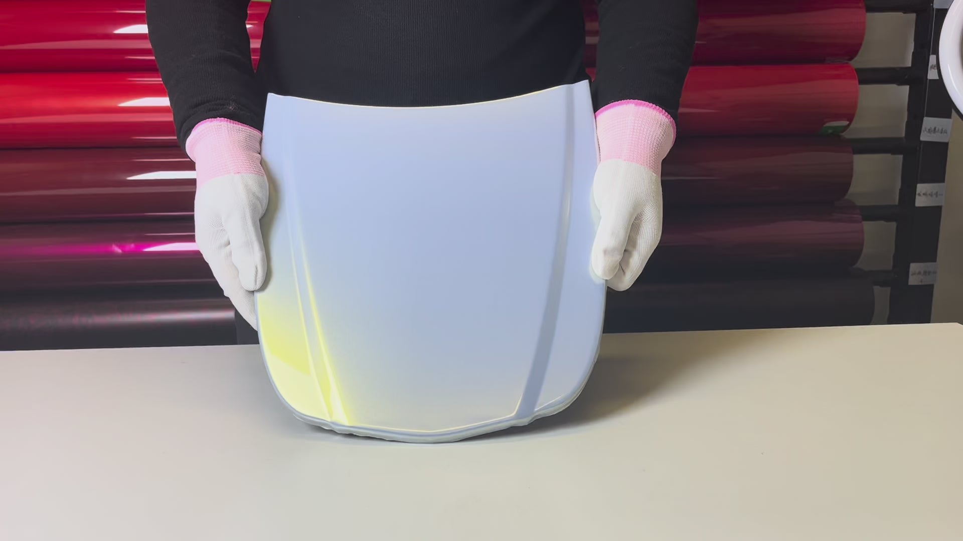 Load video: Gloss Peak Blue Gold Vinyl Wrap