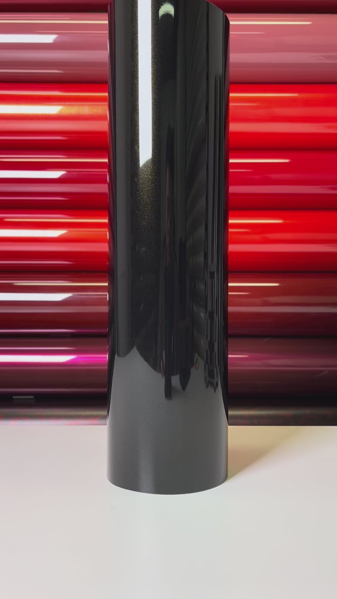 Load video: Ultra Bright Metallic Black Vinyl Wrap