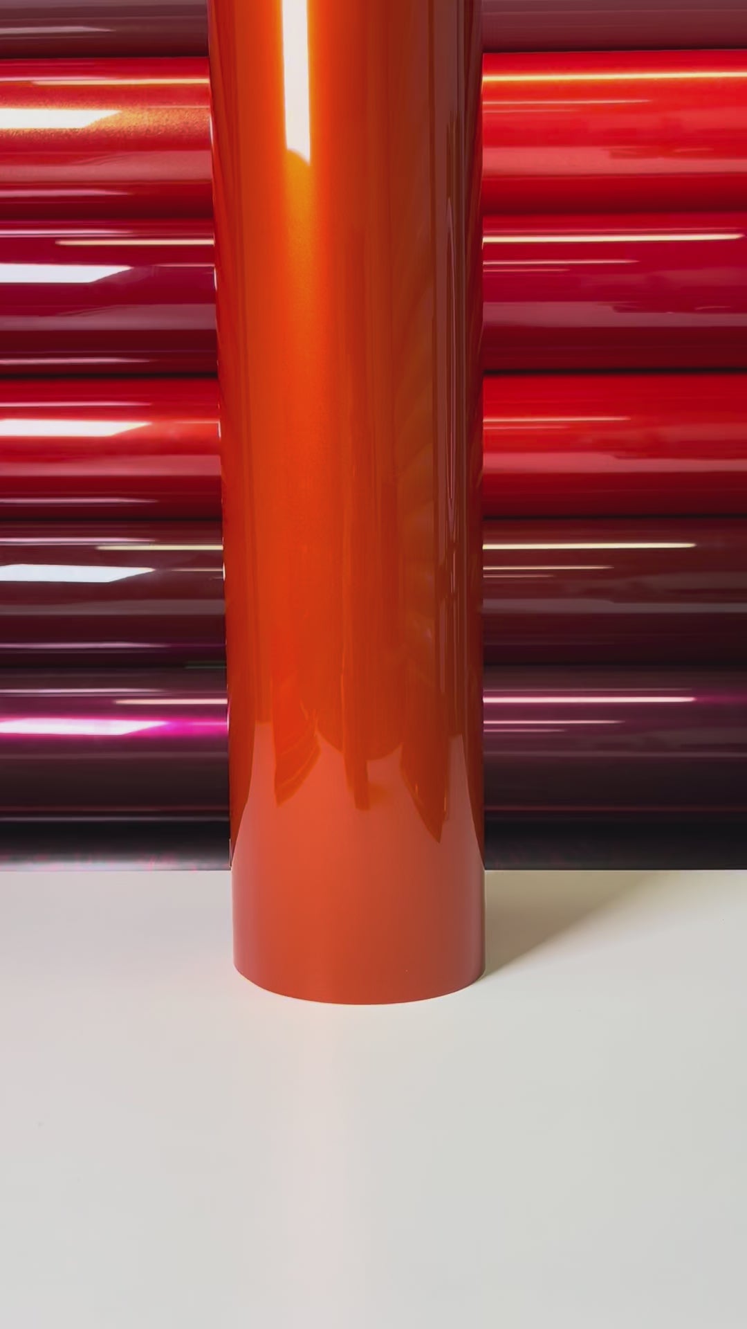 Load video: Ultra Bright Metallic Orange Vinyl Wrap