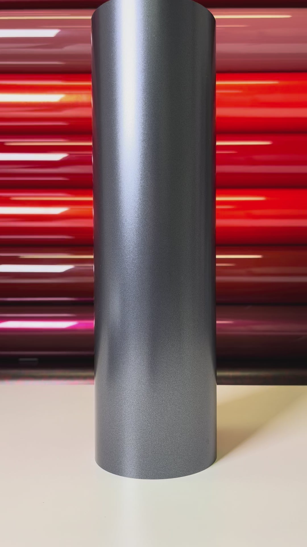 Load video: Electro Metallic Titanium Grey Vinyl Wrap