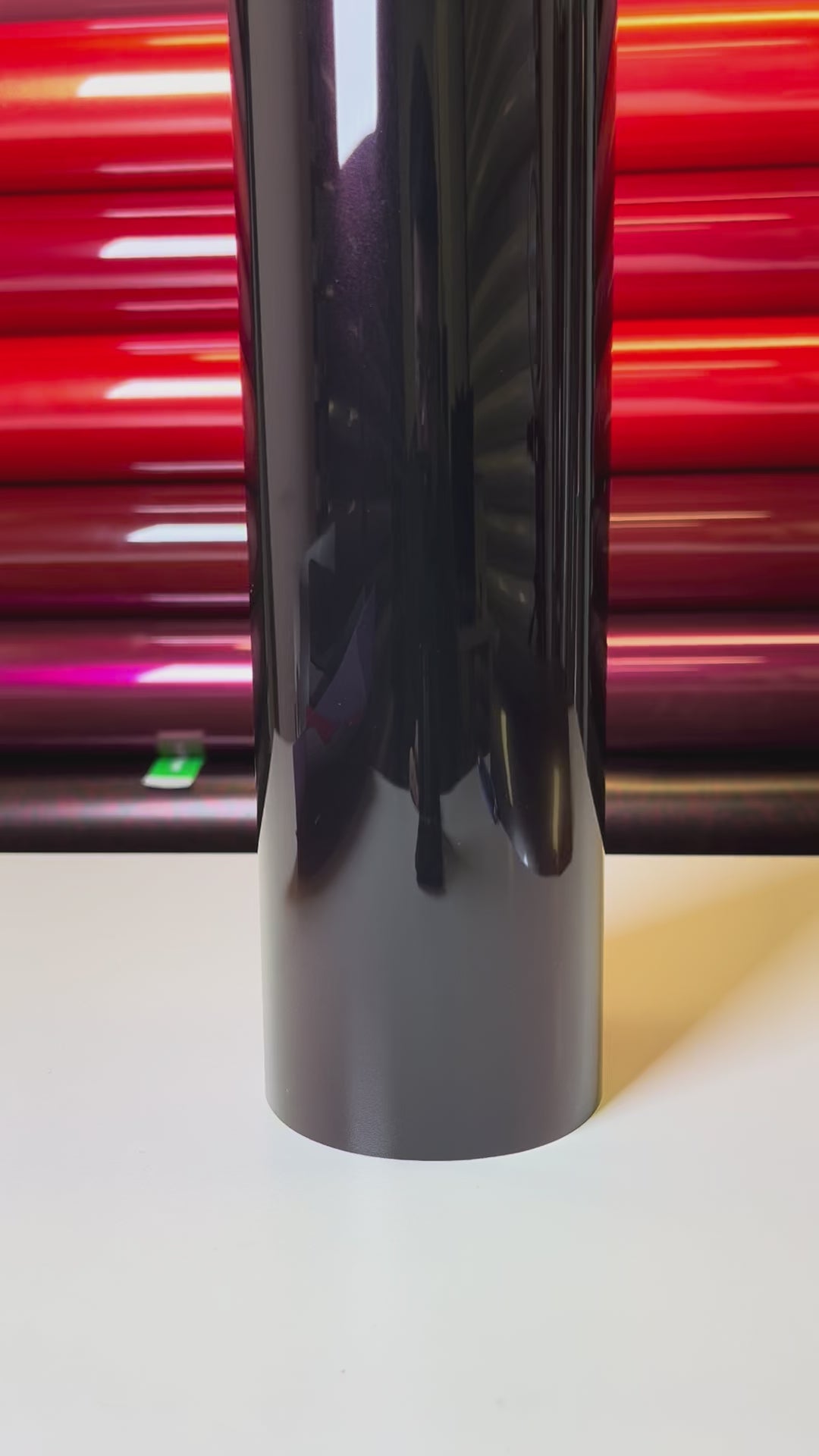 Load video: Light Control Black Phantom Red Vinyl Wrap