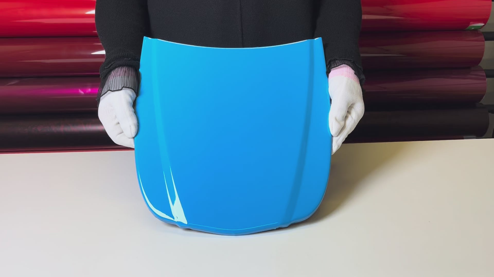 Load video: Creamy Blue Vinyl Wrap