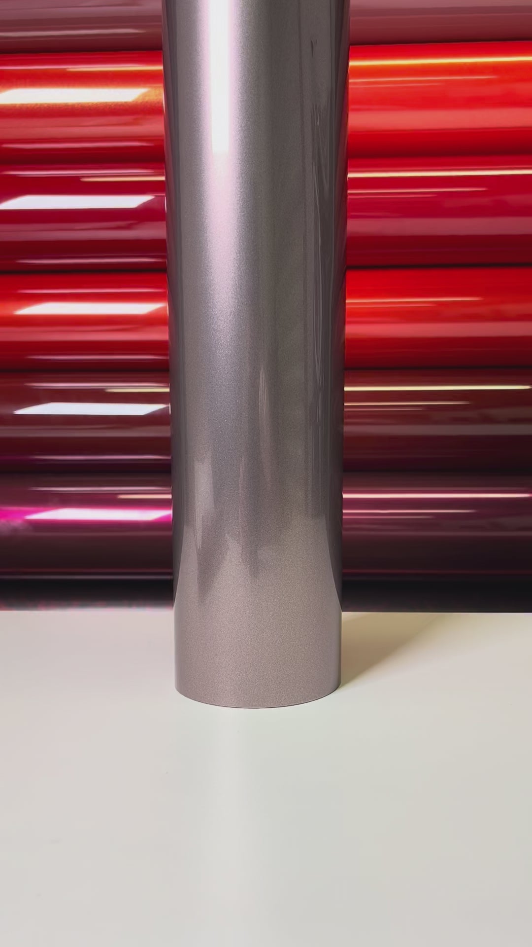 Load video: Ultra Bright Metallic Ice Berry Pink Vinyl Wrap