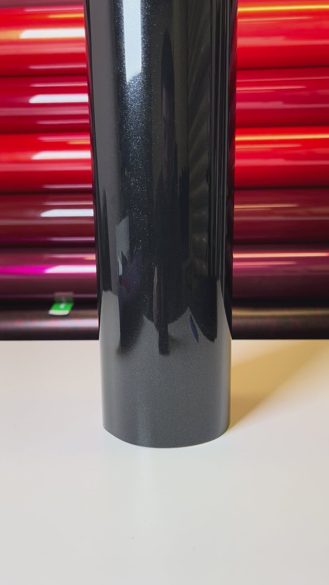 Load video: Diamond Sparkle Obsidian Black Vinyl Wrap